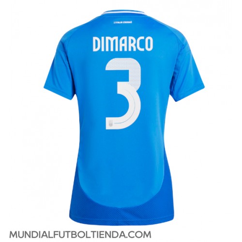 Camiseta Italia Federico Dimarco #3 Primera Equipación Replica Eurocopa 2024 para mujer mangas cortas